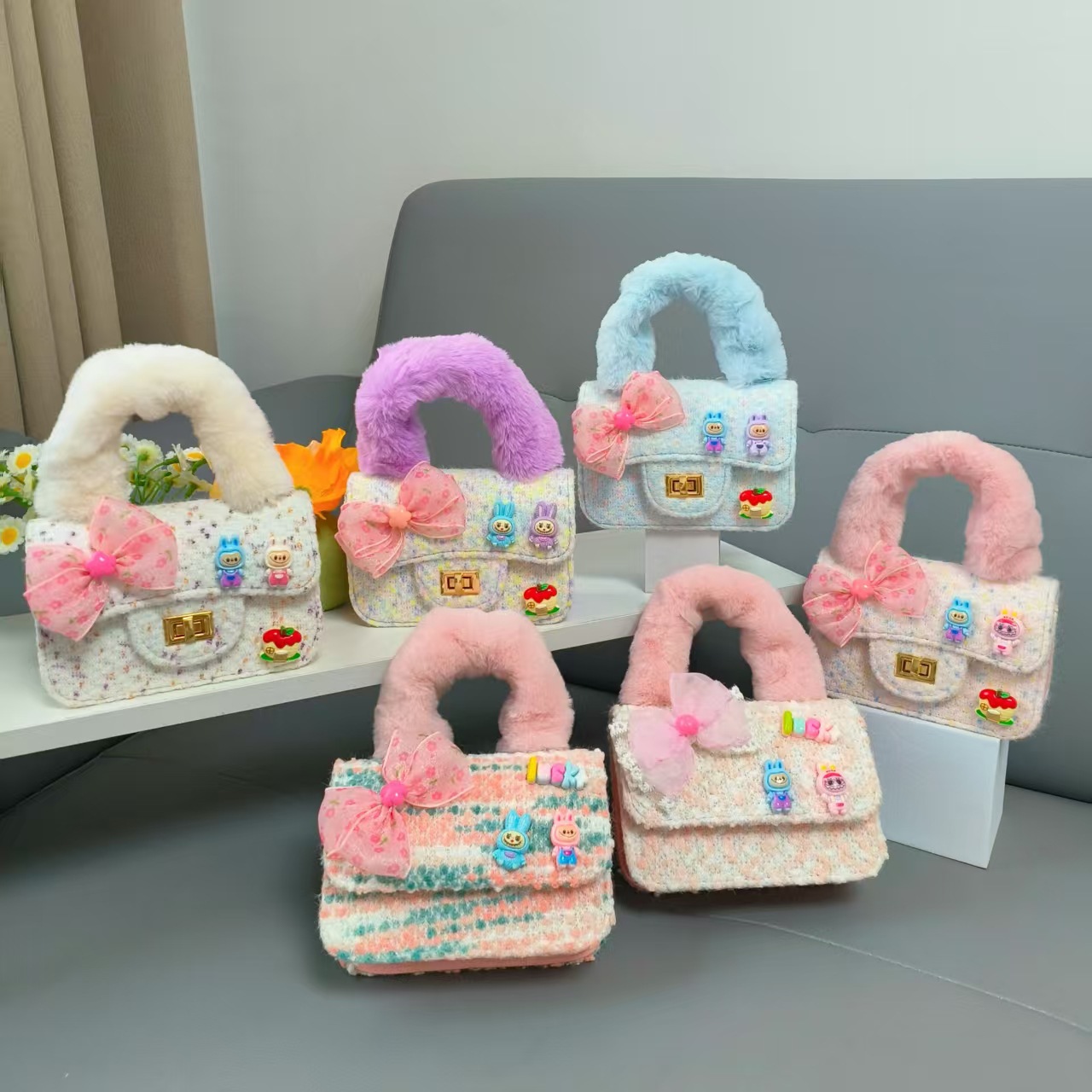 Bolsa de princesa de arco de dibujos animados para niños Año Nuevo bolso de hombro bolso de cadena pequeña bolsa de accesorios de viento fragante