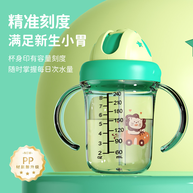Taza de agua para niños taza de paja de plástico de gran capacidad para bebés beber taza de agua portátil a prueba de fugas taza de verano al por mayor