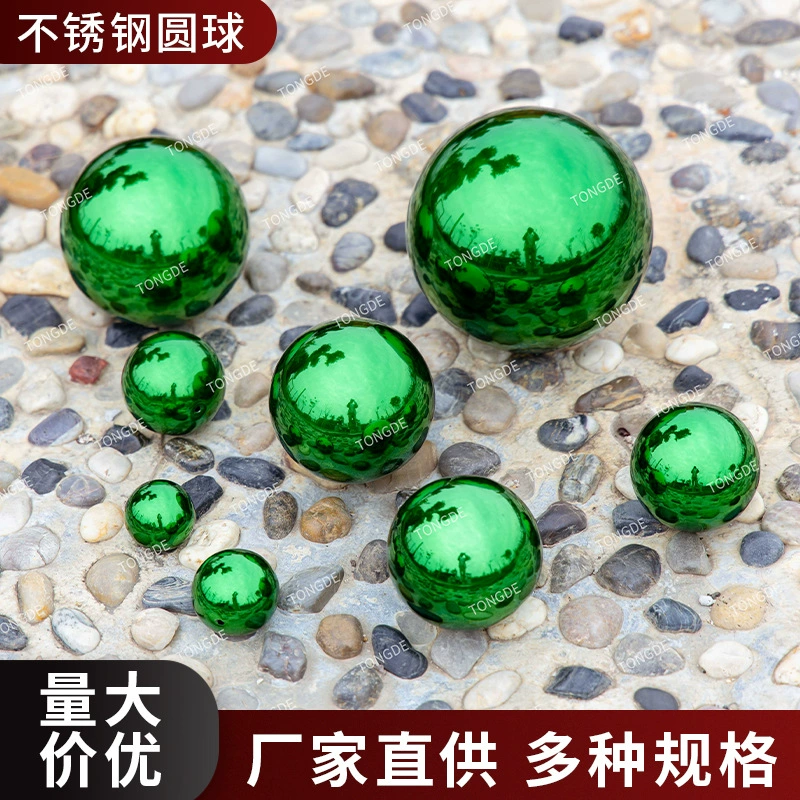 Трансграничные производители, точечные декоративные шары из нержавеющей стали зеленого цвета, торговый центр, свадебный потолок, окрашенные распылением стальные шары, полые шары