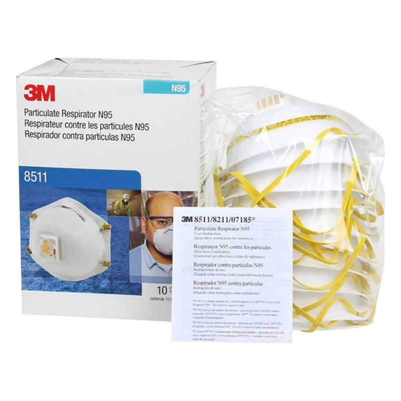 3m8511cn máscara protectora N95 anti-niebla anti-polvo partículas no aceitosas máscara de protección montada en la cabeza