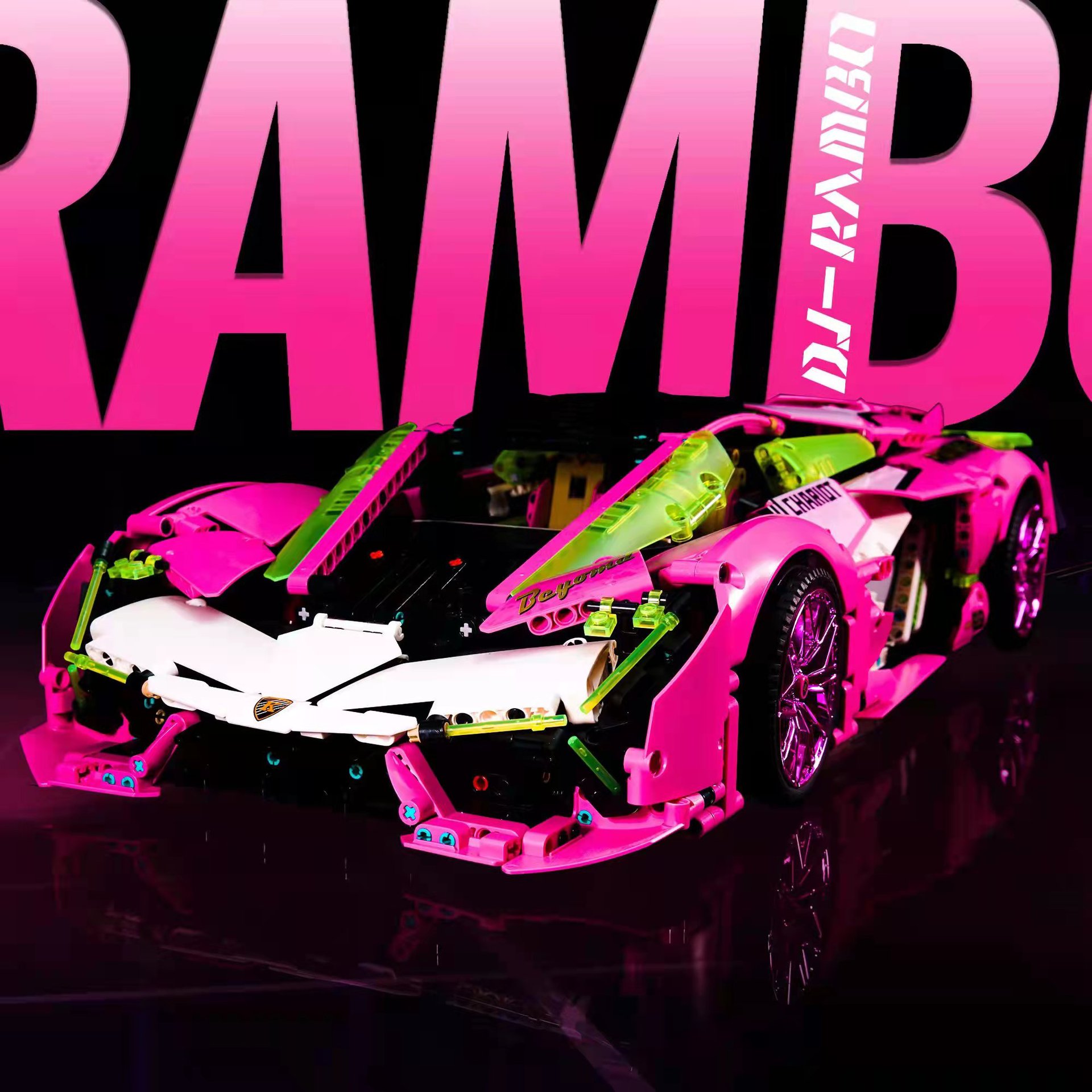 K Box 10246 Cyberpunk 3000 Lambo Big Bull, Juguete de Bloques de Construcción de Alta Dificultad para Adultos Entusiastas