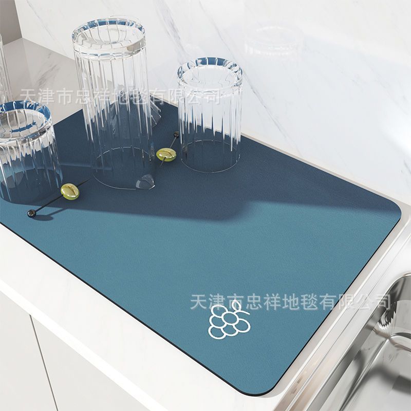 Mesa de cocina minimalista moderna absorbente de secado rápido estera de mesa de fácil cuidado estera de drenaje de barro de diatomeas resistente a las manchas resistente al desgaste del hogar