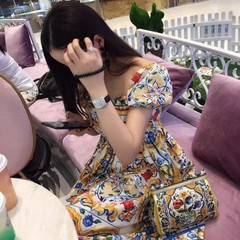 2025新型DG欧米ファッションシチリアカラー印刷小牛革手提げ女性バッグ質感女子バッグ対外貿易直ロット