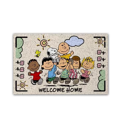 for Entrance and Doorway, Avtomobil döşəmə paspasları - peanut-friends-with-various-skin-colors-4060cm-square-wire-circle
