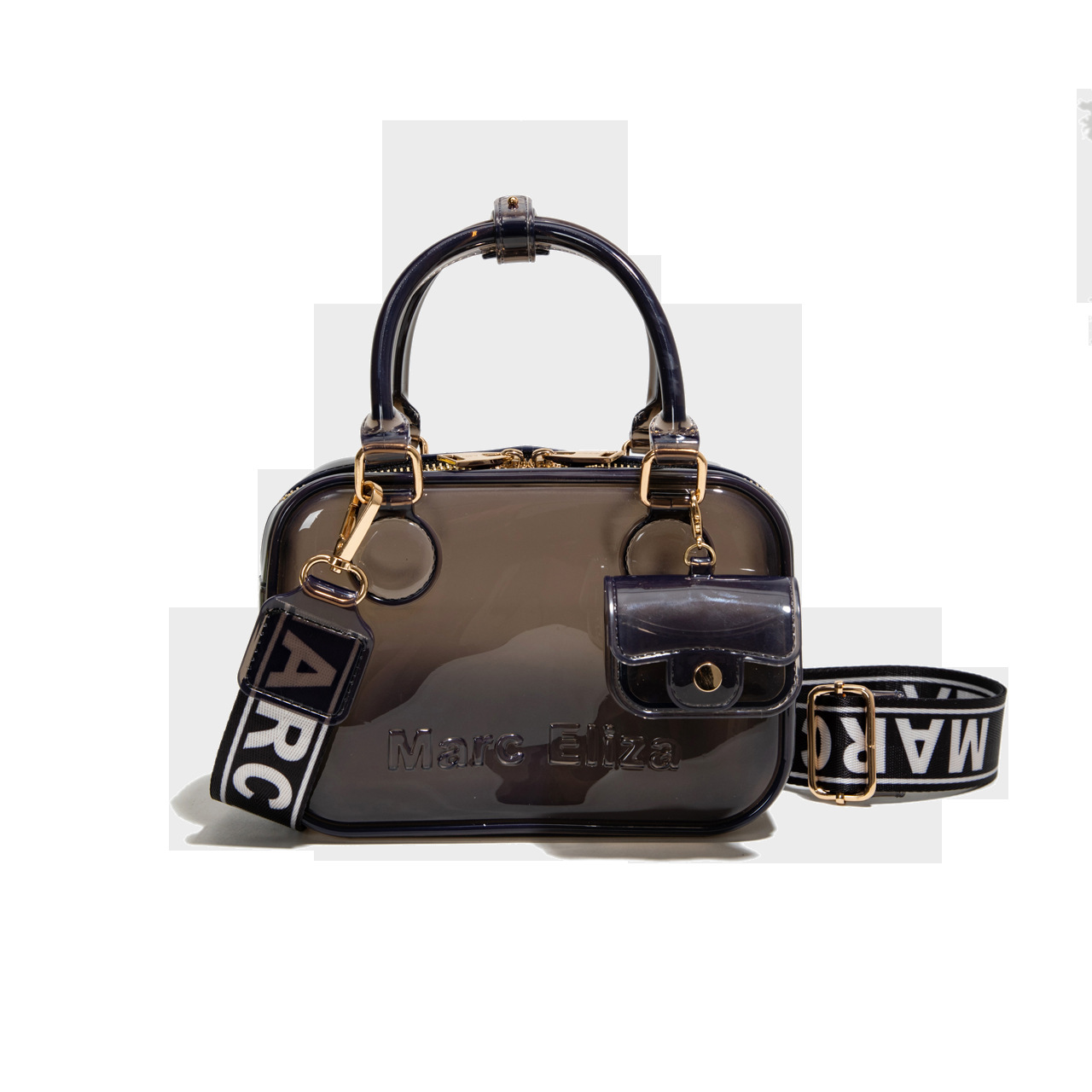 Estilo occidental transparente casual moda gelatina portátil pequeño bolso cuadrado femenino 2025 nuevo bolso bandolera de alta gama de todo fósforo