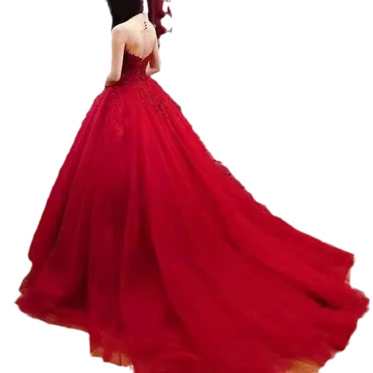 Vestido de noche de reunión anual vino rojo 2026 nuevo vestido de brindis fiesta de cumpleaños anfitrión de la fiesta delgada vestido largo