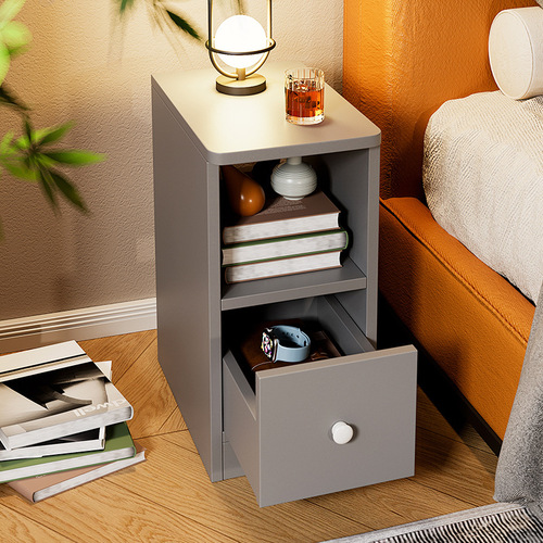 Bedside table simple modern home bedroom sandwich storage rack bedside table mini ultra-narrow small storage cabinet