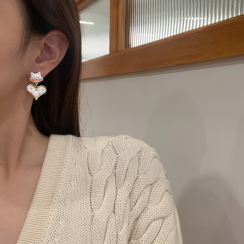 10g Weight No Inlaid Inlay Material Earrings, Ear Studs Classification Wedding, Travel Occasion Alloy Material Animal Pattern Women'S Gender Stoving Varnish Design Fashion Style Silver Color Fashion Animal Stoving Varnish Alloy No Inlaid Drop Earrings 9
