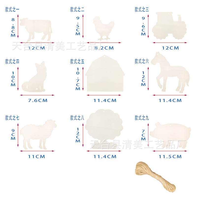 Creativo nueve dibujos animados colgante de madera pieza de Navidad decoración de Halloween colgante de madera accesorios de decoración del hogar