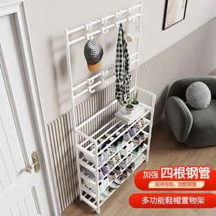 Shoe Rack Multi-layer Household Shoe and Hat Rack Floor-standing One-piece Multi-functional Simple Coat Rack Door Shoe Storage