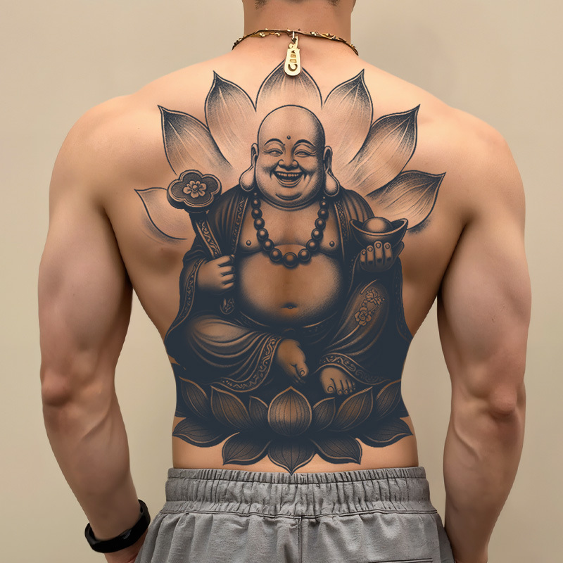 フルバック半背草本ジュースのタトゥーは防水男の持続的なシミュレーション胸の前のシールの大図の花腕のタトゥーを貼ります。