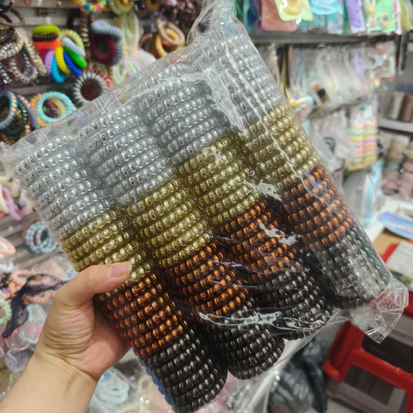 Cross-border wholesale high-elasticity 5.5cm telephone wire hair ties, semi-transparent large hair ropes and hair accessories