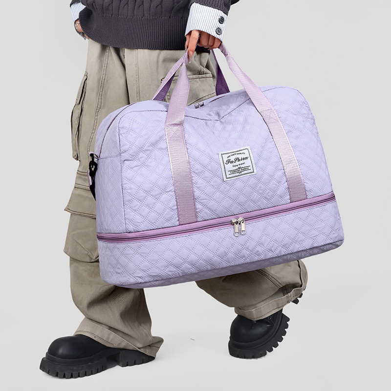 Bolsa de viaje de moda 2026 nueva simple separación seca y húmeda se puede ajustar la barra de tracción bolsa de ejercicio de gran capacidad de expansión bolsa de almacenamiento