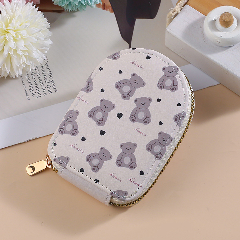 Bolso de tarjeta de órgano lindo de oso de dibujos animados transfronterizo Bolso de identificación de múltiples tarjetas para mujer Bolso de almacenamiento de tarjeta de gran capacidad para hombre
