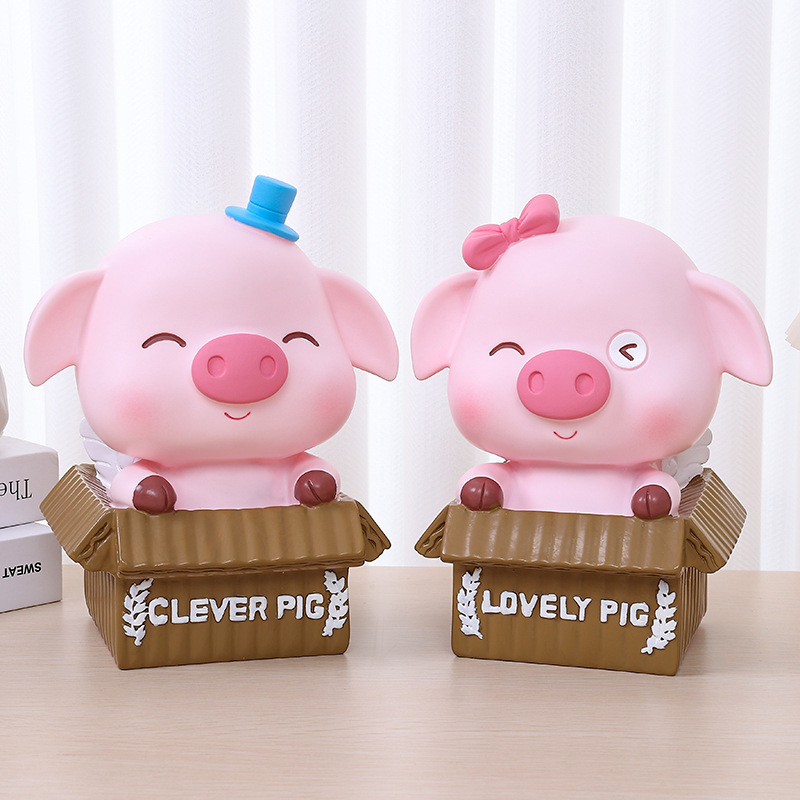 新款大号创意可爱卡通猪储蓄罐小猪搪胶存钱罐储钱罐儿童生日礼物