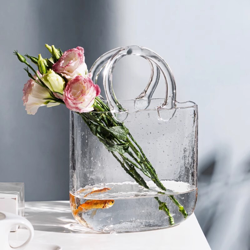Original Nordic Ins-Style Bag, Glass Vase, Designer Influencer-Style Handbag, Hydroponic Flower Basket, Fish Tank Original Nordic Ins-Style Bag, Glass Vase, Designer Influencer-Style Handbag, Hydroponic Flower Basket, Fish Tank