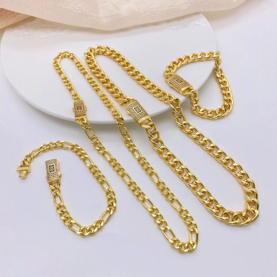 Layered Statement Necklace Gold Metal Chain Chunky Hip Hop Style_voghion.com