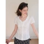 好看新款短袖荷叶边衬衫