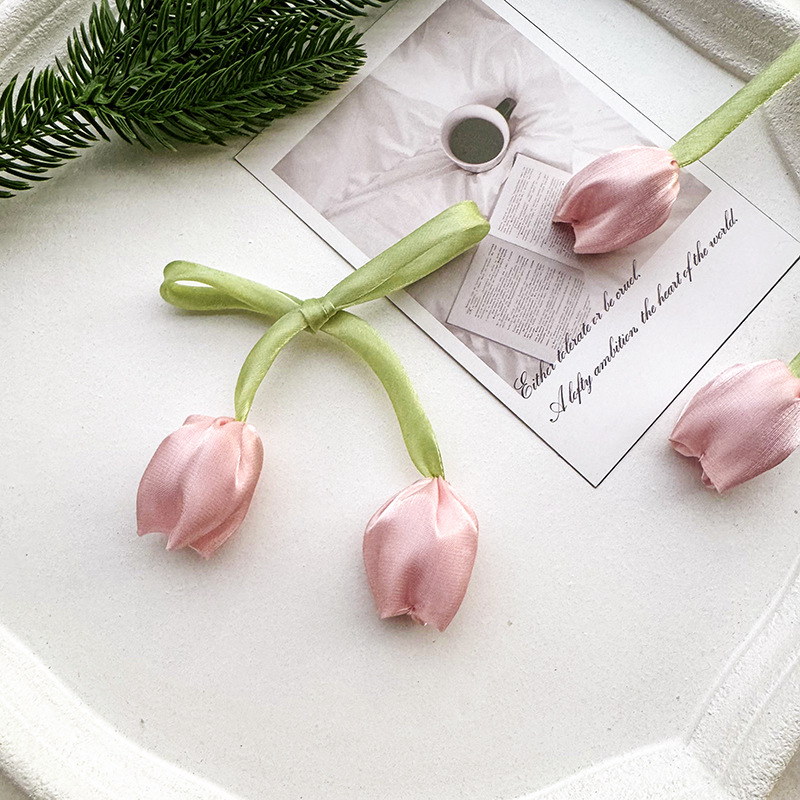 Ins estilo simple cinta larga doble capullo tulipán bricolaje ropa todo-fósforo sombreros accesorios para el cabello femenino accesorios al por mayor