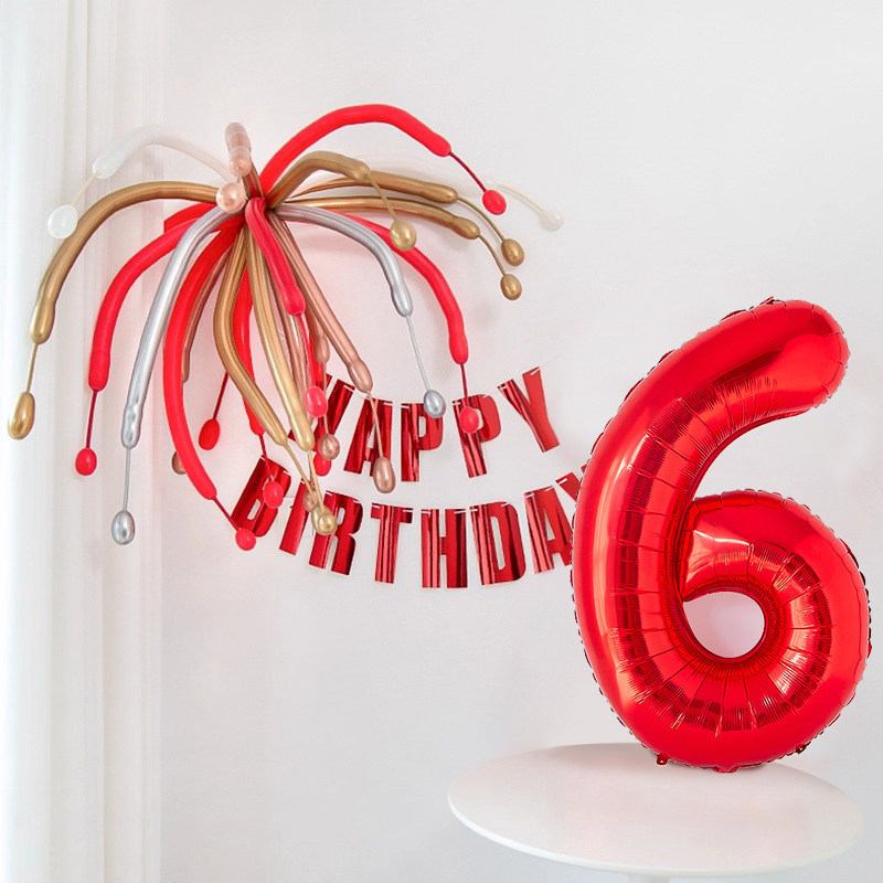 Cartel cumpleaños decoración 1 cumpleaños rojo y oro fuegos_voghion.com