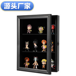 Wooden Acrylic Display Stand Solid Wood Hand Storage Cabinet Bubble Mart Blind Box Storage Wall-Mounted Display Cross-Border