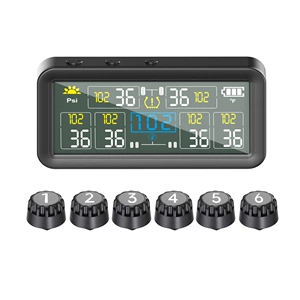 T18 Avtomobil Təkər Təzyiq Monitoru Günəş Simsiz Şarj Daxili Temperatur Funksiyası