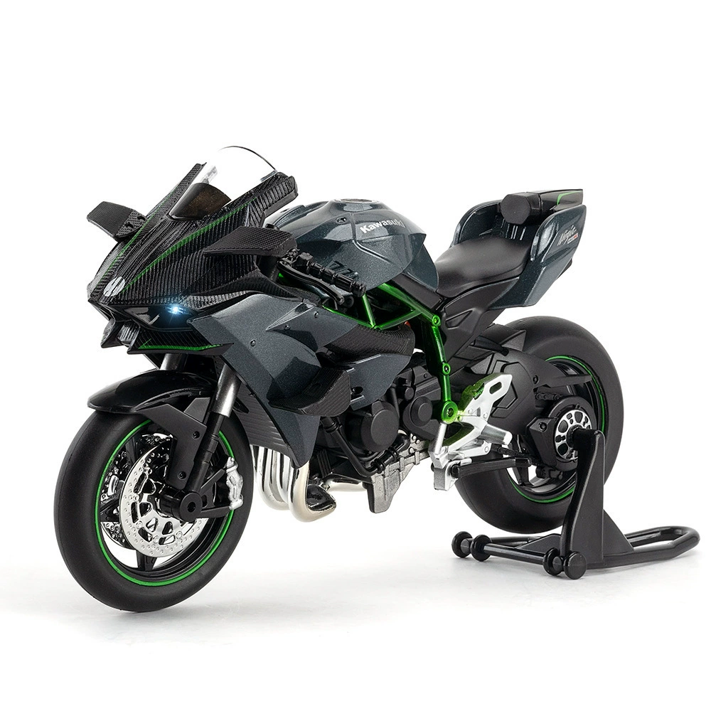 Kawasaki, реалистичная металлическая модель мотоцикла, машинка, минифигурка, игрушка