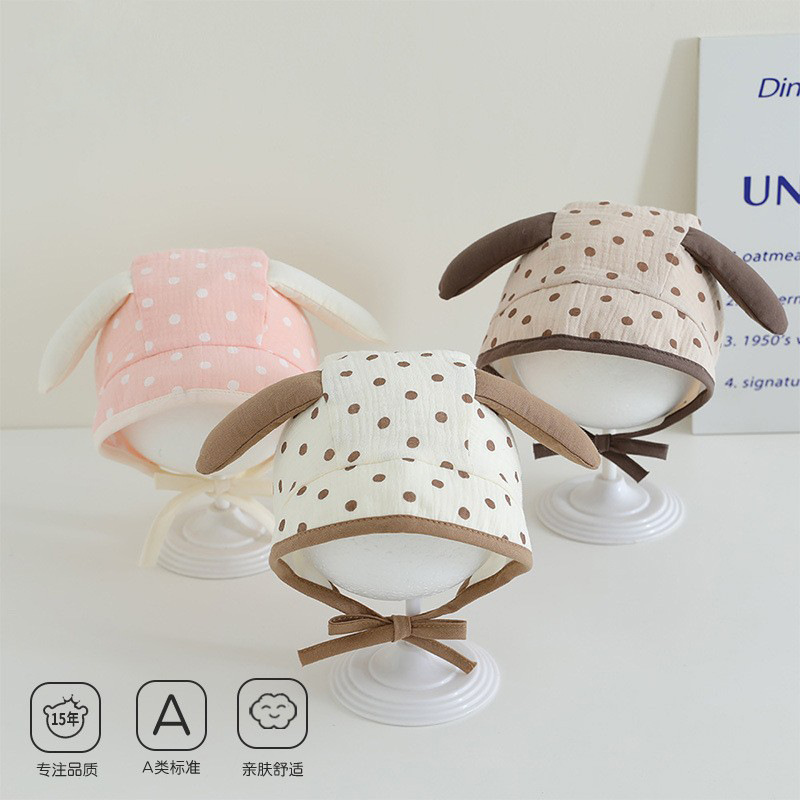 Sombrero de bebé super lindo punto de onda de dibujos animados para bebés femeninos gorra de sombrero de aire exterior de doble capa caliente primavera y otoño lindos gorros para las orejas