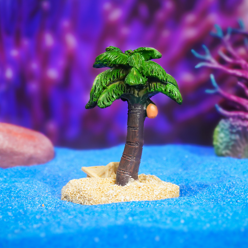 Maceta de micro-paisaje para suculentas, decoración de pecera con palmera de coco, estilo mediterráneo, fabricante mayorista