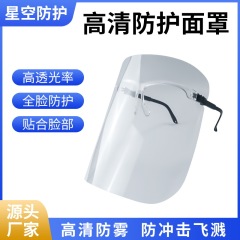 保護マスク高精細透明防霧飛散マスク飛沫研磨ダブルマスク隔離防霧防疫ヘッド装着式