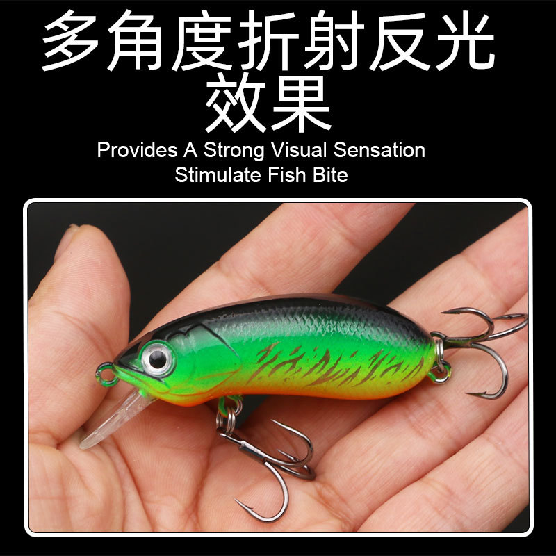 Cebo sumergido de Mino Luya Cebo de tiro lejano Cebo de Mino Lubina Pez mandarín con gancho reforzado 3x