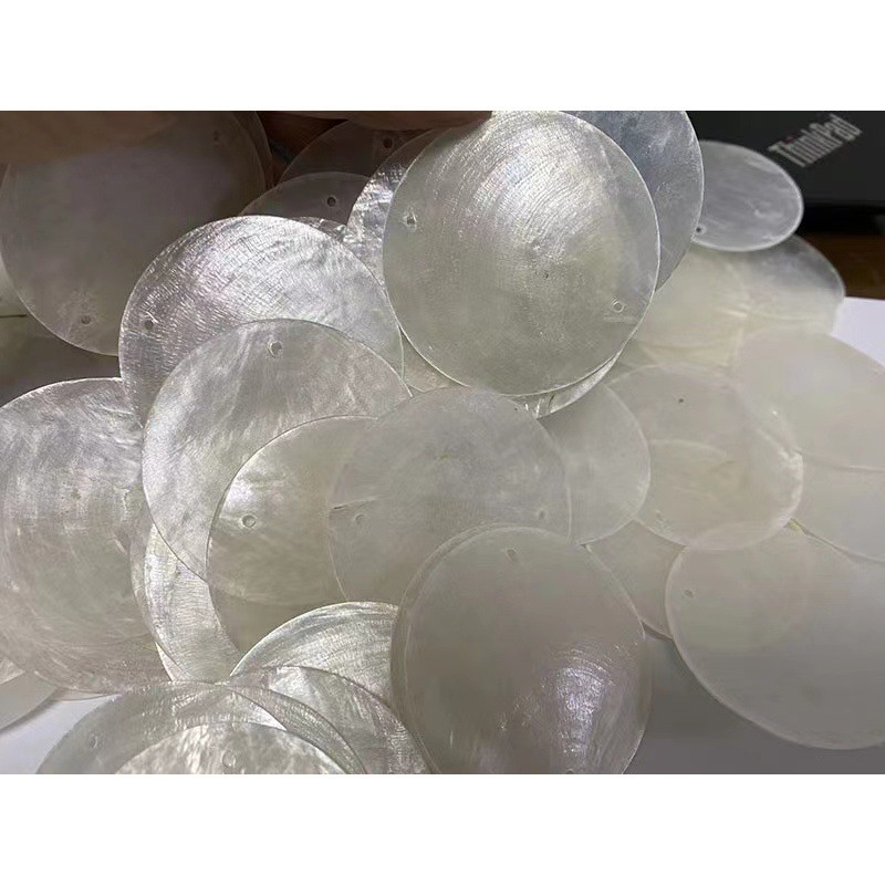 雲母片天然貝殻風鈴貝母装飾片DIY灯具鏡貝結婚式円片画部品バッチ|undefined