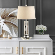 簡約現代美式輕奢華水晶台燈歐式樣板房客廳家居卧室床頭裝飾燈