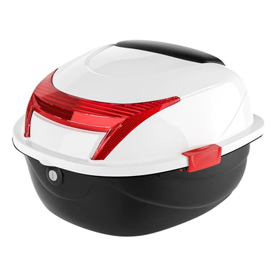 Electric Vehicle Tail Box Universal Thickeneded Large Anti-Shake Scooter Storage Box Tool Box Rear Tail Box (Motorcycle Safety Supplies) - abs-material-large-box-bright-white-single-tail-box