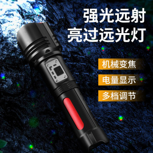 Cross-border dedicated to P90 strong flashlight white laser USB charging telescopic focusing ultra-bright long-range aluminum alloy hand