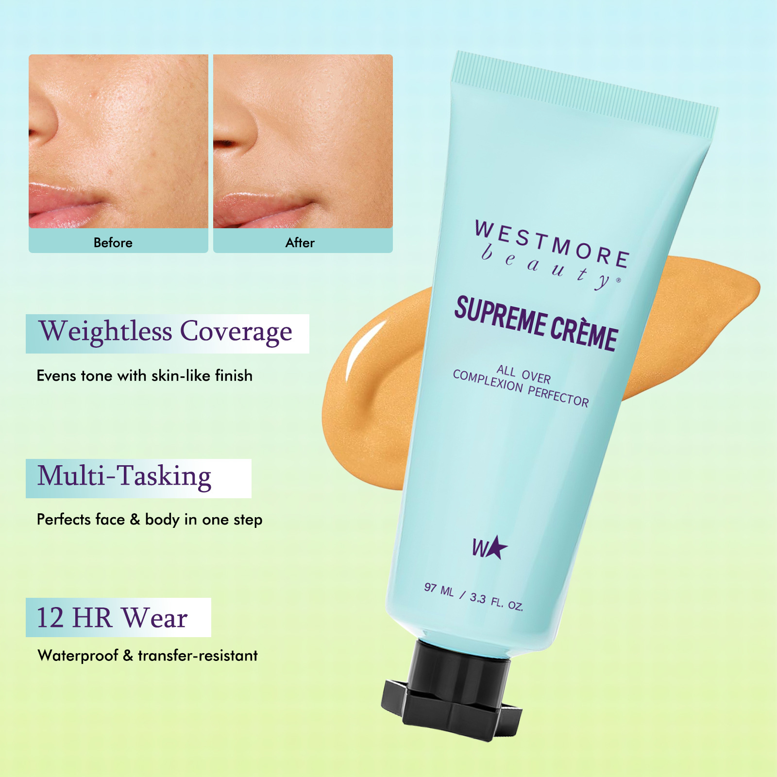 Cross-Border Hot Product-Lang Anhaltende Abdeckung Long-Lasting Concealer Cc Cream, 2-in-1 Multi-Purpose