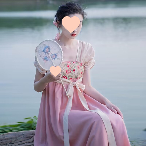 Modified Hanfu National Style Dress for Girls - Fairy Tale Ancient Style Dress with Zipper and Four-Dimensional Stretch Fabric