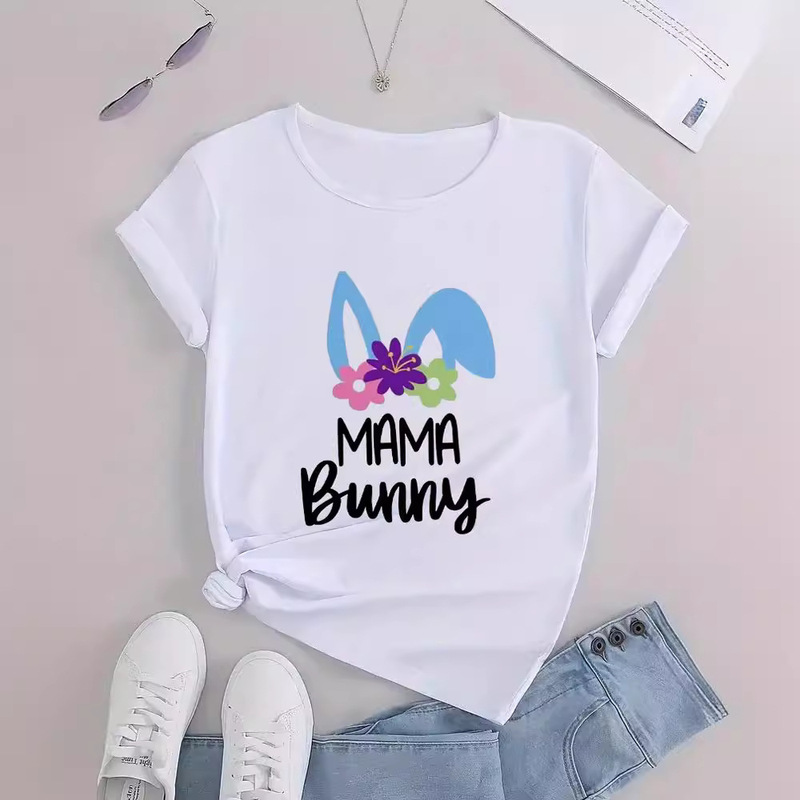 Independent station ebay Amazon hot selling HAPPY EASTER cute EASTER printed round neck short sleeve shirt