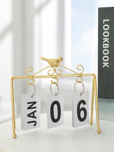 Cross-border simple creative diy birdie iron page flip calendar home decoration office desk decoration ornaments desk calendar