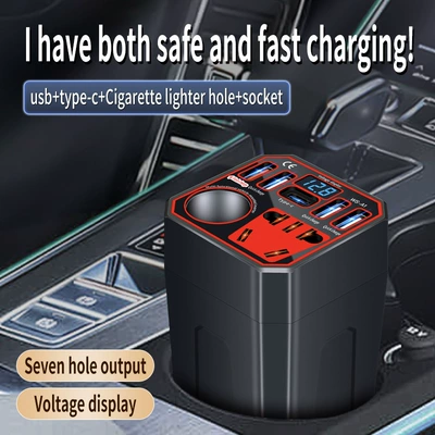 Car inverter 12v24v to 220v high-power car truck universal converter car fast charger (Mobil şarj cihazları)