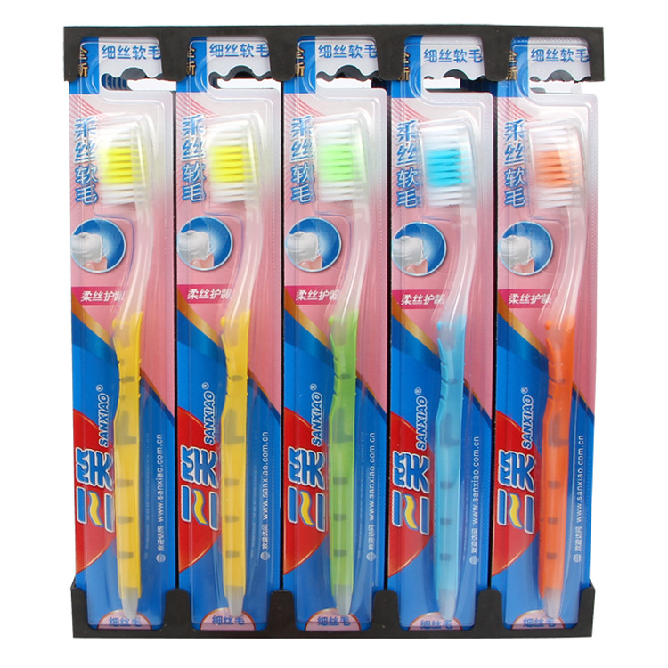 Sanxiao cepillo de dientes de cabello suave para adultos, 30 pcs. limpieza doméstica, protección de encías, envío gratuito independiente.