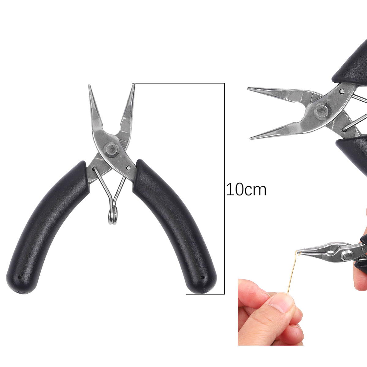 Black round nose pliers