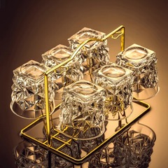 水晶玻璃啤酒杯威士忌鸡尾酒杯子洋酒杯家用套装水杯酒吧酒具套装