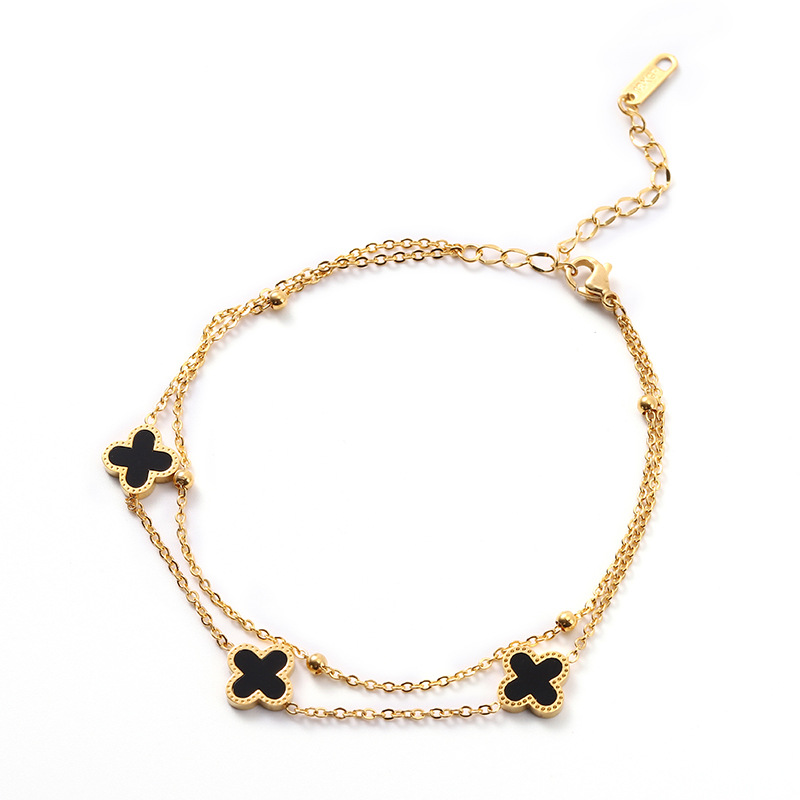 Estilo coreano luz moda de lujo simple tobillera Acero inoxidable oro chica titanio acero tobillera fábrica en stock suministro directo al por mayor