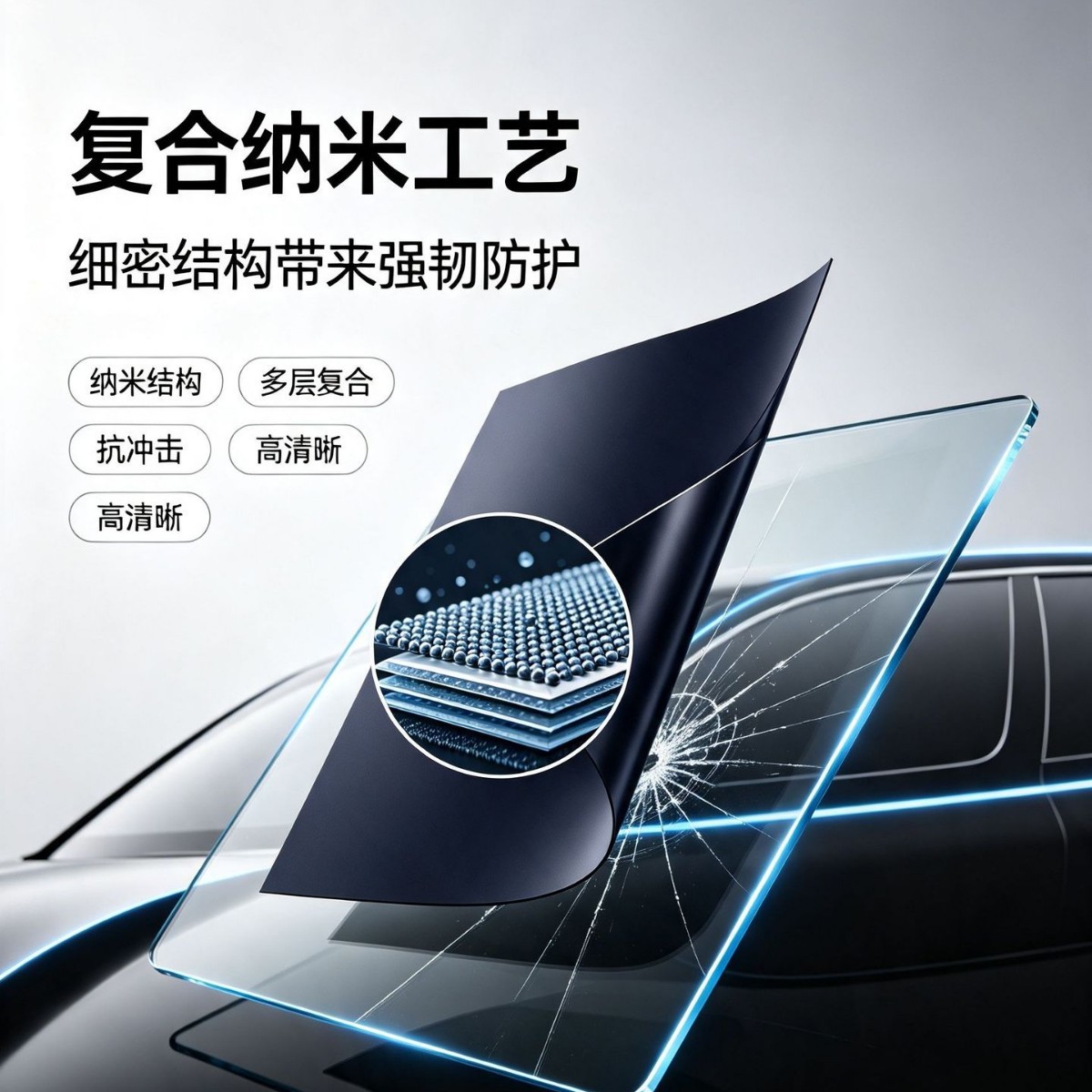 Car window film, explosion-proof and sun-proof, full-car nano-ceramic insulation film, high-heat-insulation sun privacy film