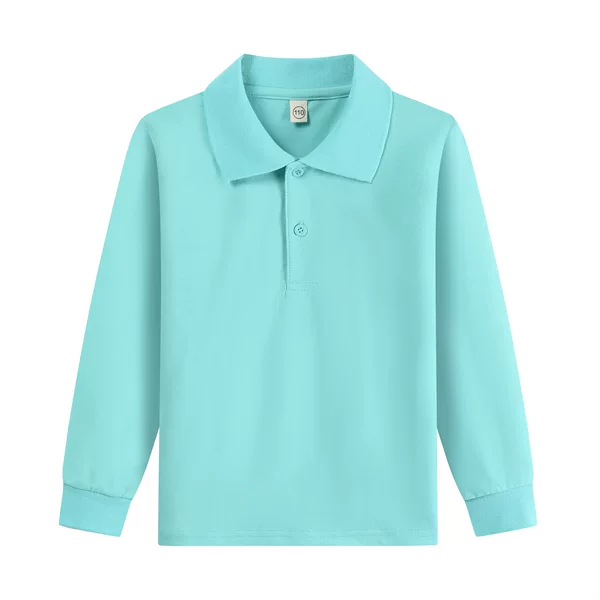 Children's White Boys' T-Shirt British Style Girls' Maroon Navy Light Blue Elementary School Uniform Polo Shirt Long Sleeve