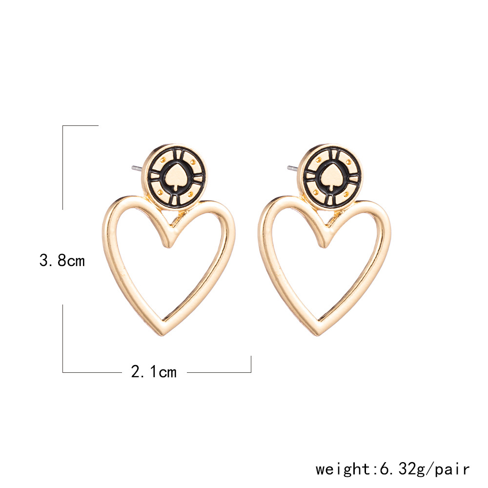 European And American New Personality Simple Heart-shaped Earrings Gold And Silver Earrings display picture 1