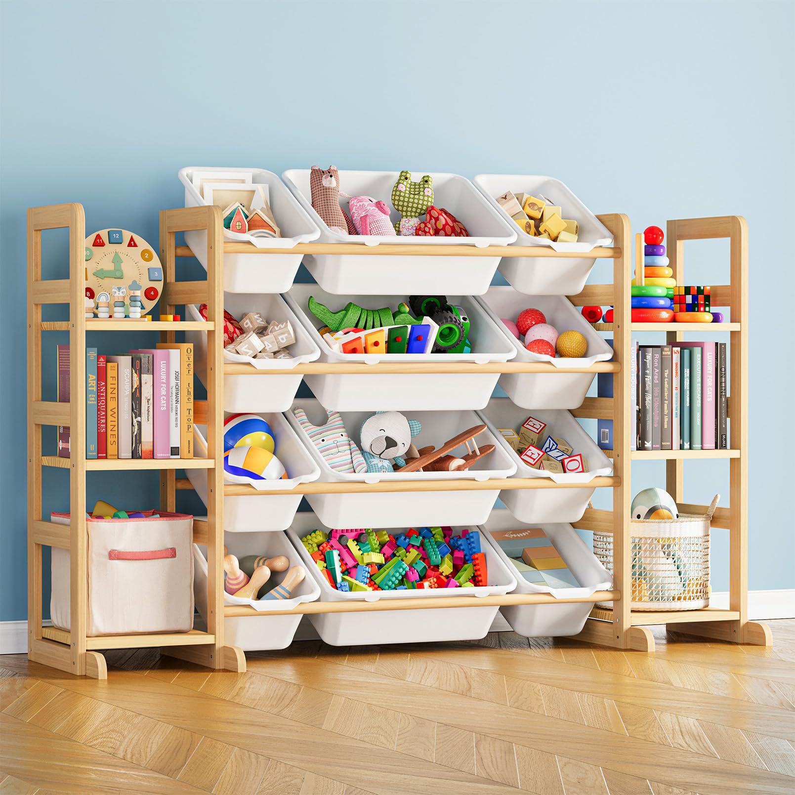 Organizing and Storage Rack Storage Rack Kindergarten Toy Classification Storage Rack Multi-Layer Wooden Children's Toy Storage Rack
