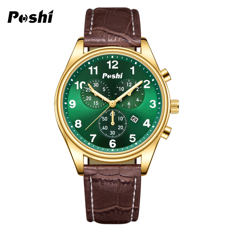 Comercio exterior nuevo POSHI marca reloj de cuarzo multifuncional negocio luminoso impermeable reloj de los hombres reloj de la correa de moda