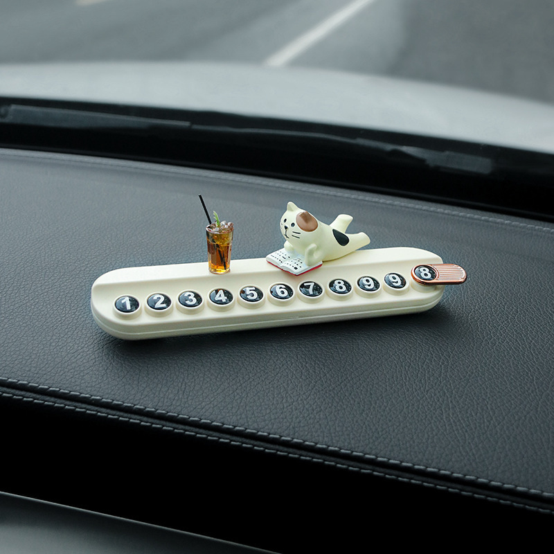 Tarjeta de estacionamiento temporal del automóvil, placa de matrícula, automóvil, teléfono móvil, niña creativa del automóvil, decoración del automóvil